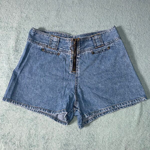 Mudd Womens Blue Jean Shorts Size 13 Zip closure Mom Y2k 3"inseam